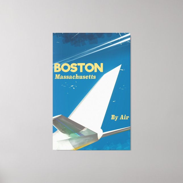Boston Massachusetts vintage flight poster Canvastryck (Framsida)
