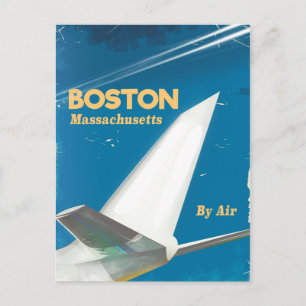 Boston Massachusetts vintage flight poster Vykort