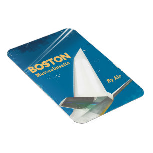 Boston Massachusetts vintage flygplansaffisch Magnet
