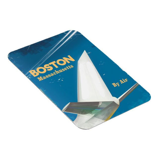 Boston Massachusetts vintage flygplansaffisch Magnet (Högersidan)