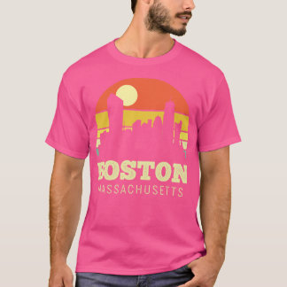 Boston Massachusetts Vintage Sunset T Shirt
