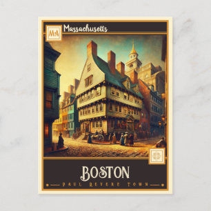 Boston, Massachusetts VINTAGE Vykort