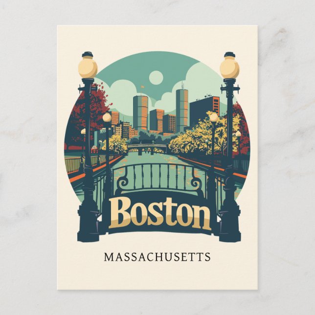 Boston Massachusetts Vykort (Framsida)