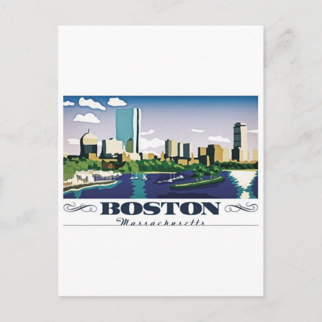 Boston, Massachusetts Vykort (Framsida)