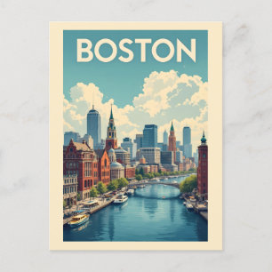 Boston Massachusetts Vykort