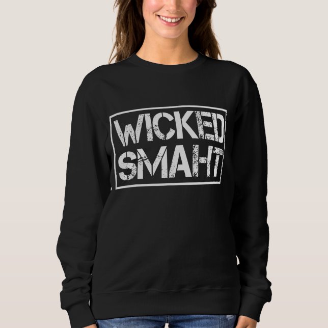 Boston Massachusetts Wicked Smaht T Shirt (Framsida)