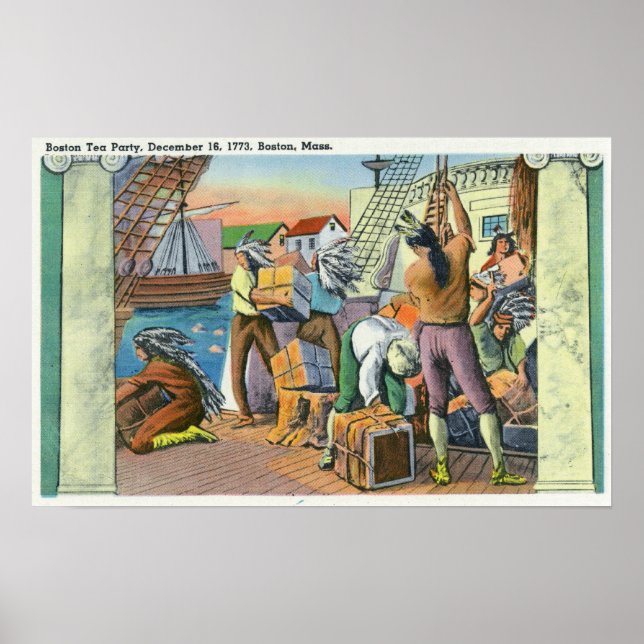 Boston, MassachusettsBoston Tea Party Scene Poster (Framsidan)