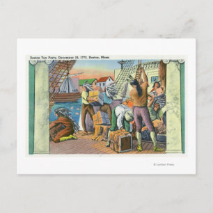 Boston, MassachusettsBoston Tea Party Scene Vykort