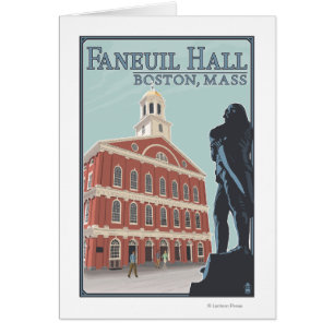 Boston MassachusettsFaneuil Hall beskådar Hälsningskort