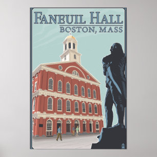 Boston MassachusettsFaneuil Hall beskådar Poster