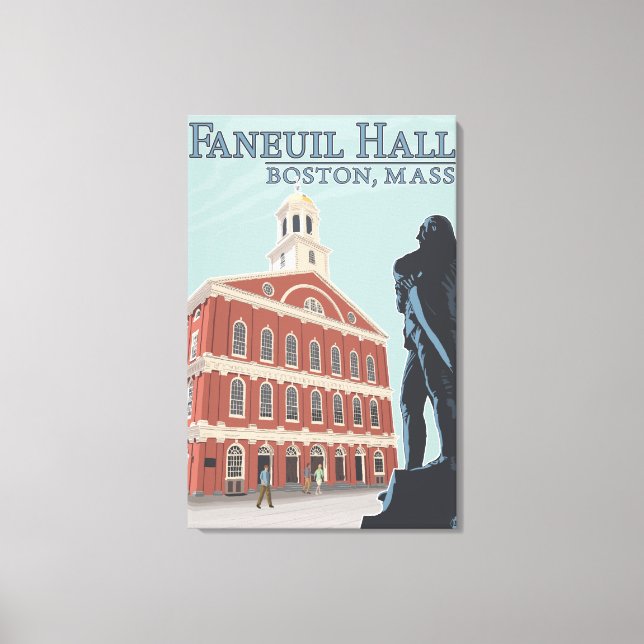 Boston, MassachusettsFaneuil Hall View Canvastryck (Framsida)