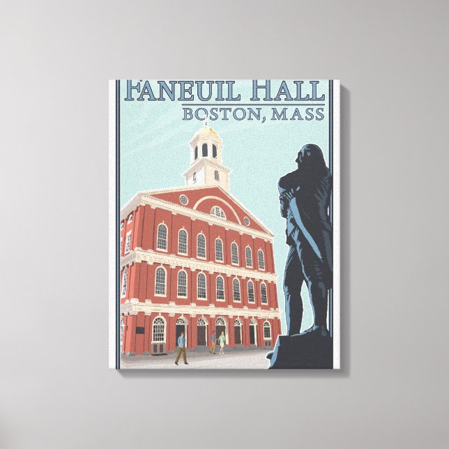 Boston, MassachusettsFaneuil Hall View Canvastryck (Framsida)