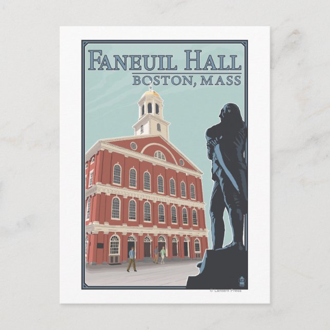 Boston, MassachusettsFaneuil Hall View Vykort (Framsida)