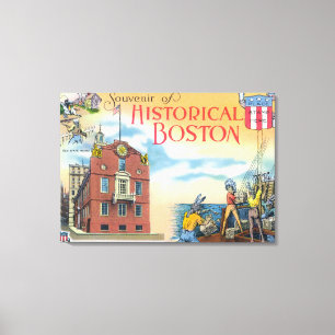 Boston MassachusettsHistorical Boston platser Canvastryck
