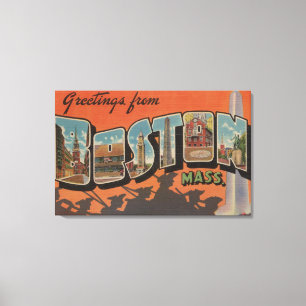 Boston, MassachusettsLarge Brev Scenes 2 Canvastryck
