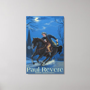 Boston MassachusettsPaul Reveres ritt Canvastryck