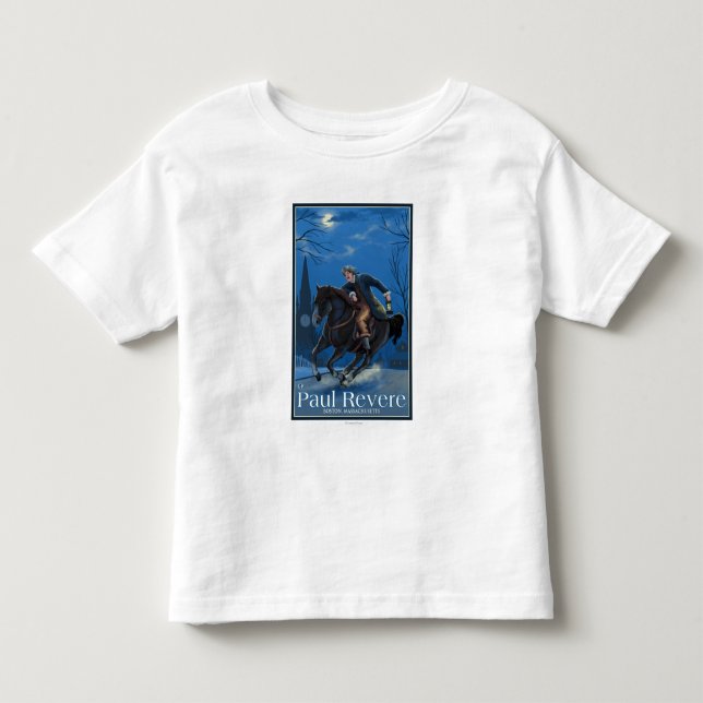 Boston MassachusettsPaul Reveres ritt Tee (Framsida)