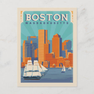Boston, Massachusgatgatgatan Spara datumet Meddelande Vykort