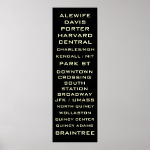 Boston Metro Tunnelbanan Sign Art - Redline - Redl