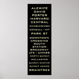 Boston Metro Tunnelbanan Sign Art - Redline - Redl Poster