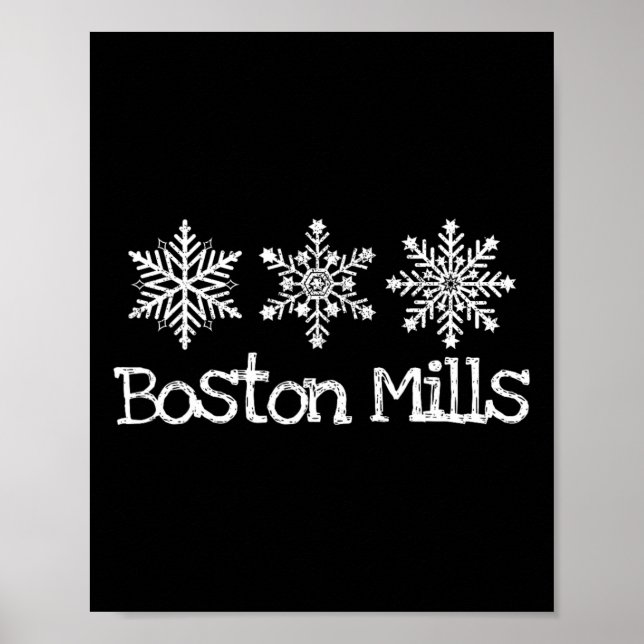 Boston Mills Ohio Ski Skier Skiing Winter Snowflak Poster (Framsidan)