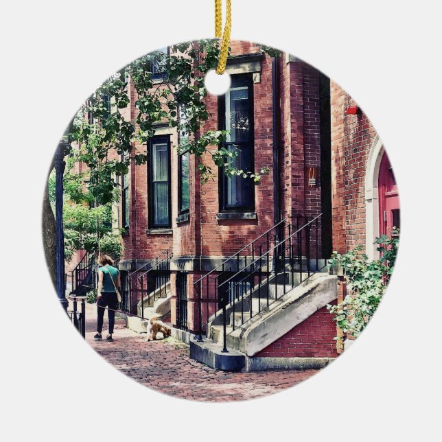 Boston MORSA - Hund på Vernon Street Julgransprydnad Keramik (Framsidan)