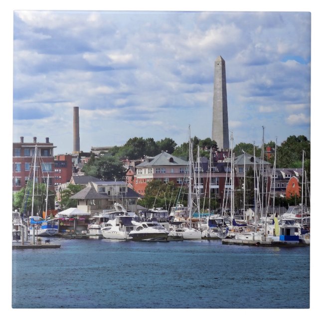 Boston MORSA - Marina with Bunker Backe monument Kakelplatta (Framsidan)