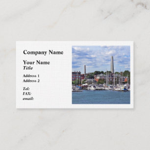 Boston MORSA - Marina with Bunker Backe monument Visitkort