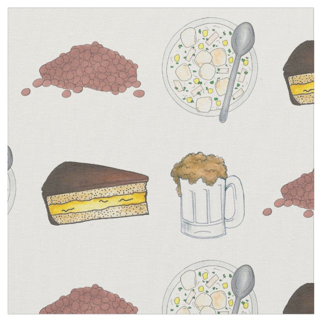 Boston MORSA Mat Baked Beans Chowder Beer Cream Pa Tyg (Närbild)