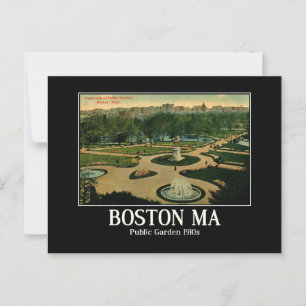 Boston MORSA, Public Garden 1910s Vintage Inspired Vykort