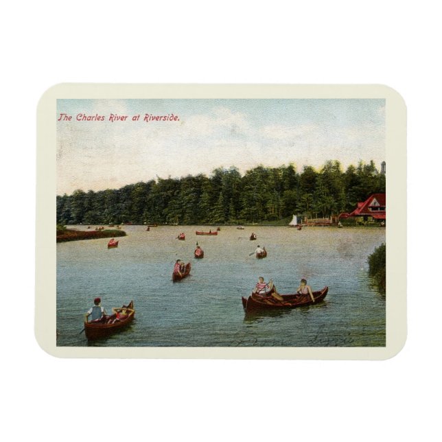Boston MORSA, The Charles River vid Riverside, Vin Magnet (Horisontell)