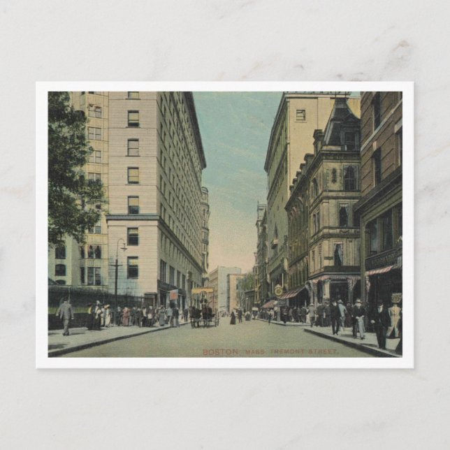 Boston MORSA, Tremont St View 1909 Vykort (Framsida)