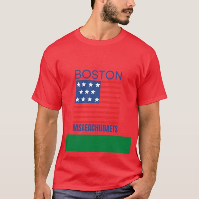 Boston Msaeachubaets 1 T Shirt (Framsida)