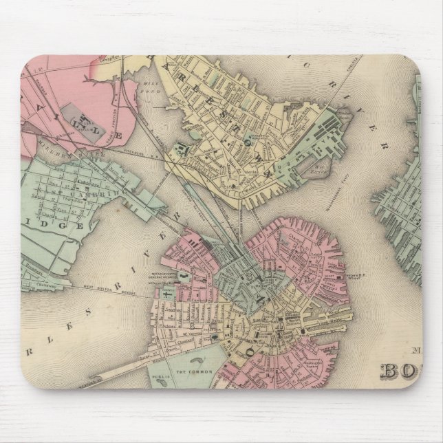 Boston och angränsande städer musmatta (Framsidan)