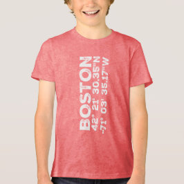 Boston och koordinater i distressed stil t shirt