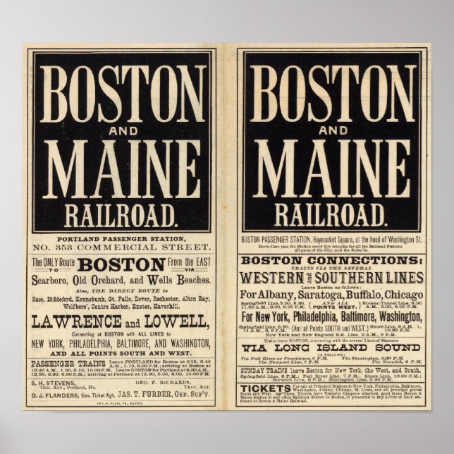Boston och Maine Railroad Poster (Framsidan)
