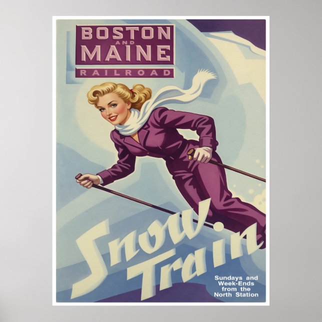 Boston och Maine Snow Train-affisch Poster (Framsidan)