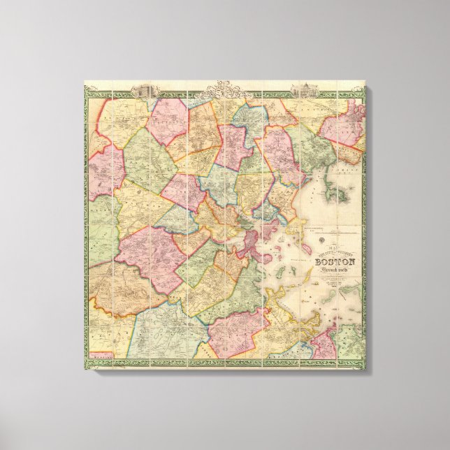 Boston och närhet canvastryck (Framsida)