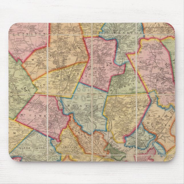 Boston och närhet musmatta (Framsidan)