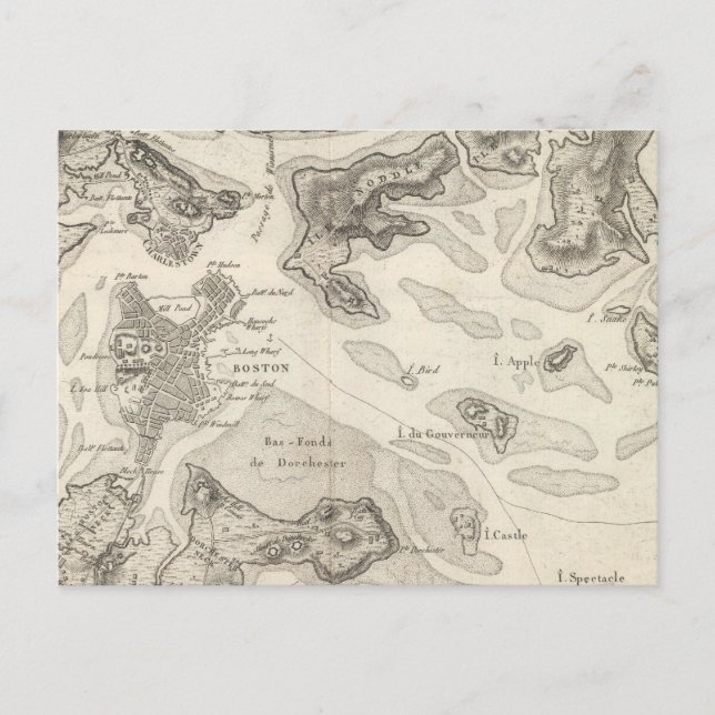 Boston och Området runtom Vykort (Framsida)