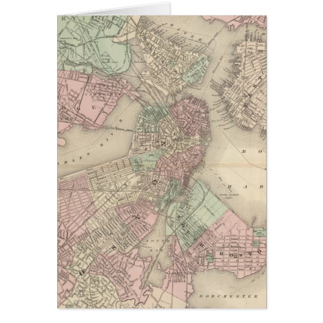 Boston och Vicinity Hälsningskort (Framsidan)
