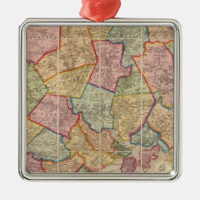 Boston och vicinity julgransprydnad metall (Framsidan)