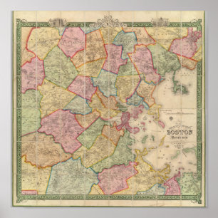 Boston och vicinity poster