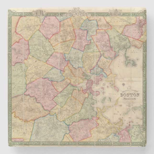 Boston och vicinity stenunderlägg (Framsidan)