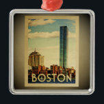 Boston Ornament Vintage resor Skyline<br><div class="desc">En unik Boston Massachusetts-prydnadsfigur med hamnen med understadsskylin.</div>