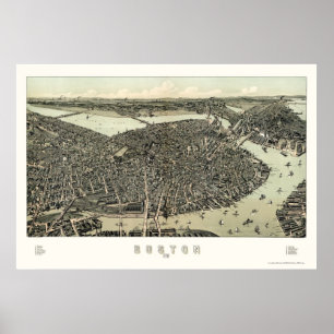 Boston panorama- karta för MORSOR - 1899 Poster