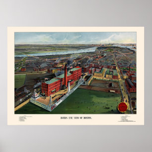 Boston panorama- karta för MORSOR - 1902 Poster