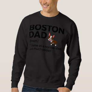 Boston Pappa Definition Röd Boston Terrier Husdjur Lång Ärmad Tröja