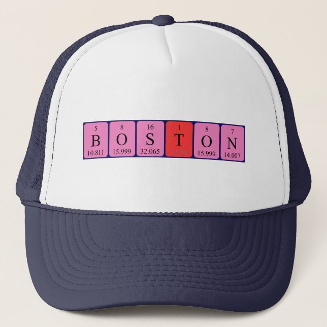 Boston Periodisk bord namn hat Keps (Framsida)
