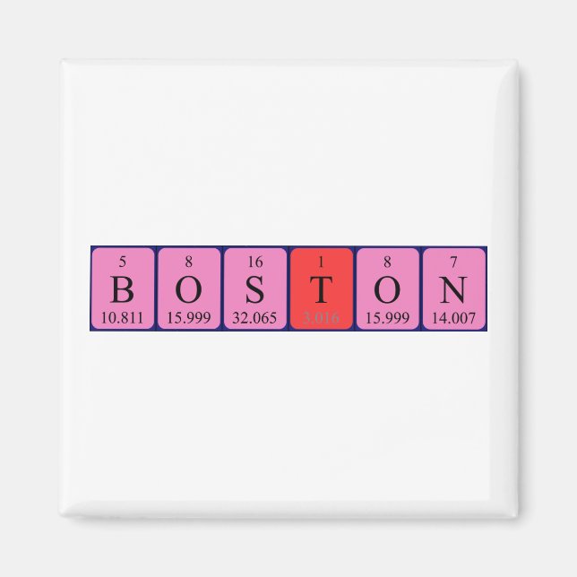 Boston Periodisk bord namn magnet (Framsidan)